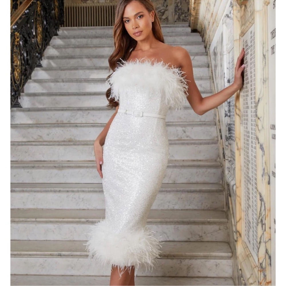 Nadine Merabi white katie dress size small - brand new with tags